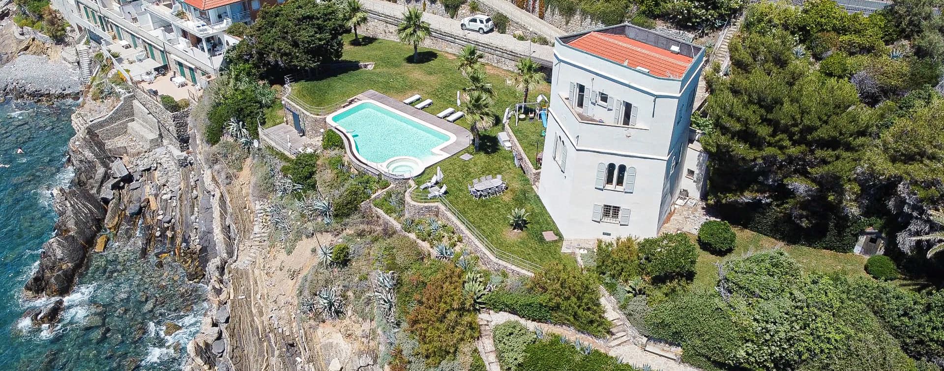 Historic Villa Overlooking the Sea in Cipressa, Liguria