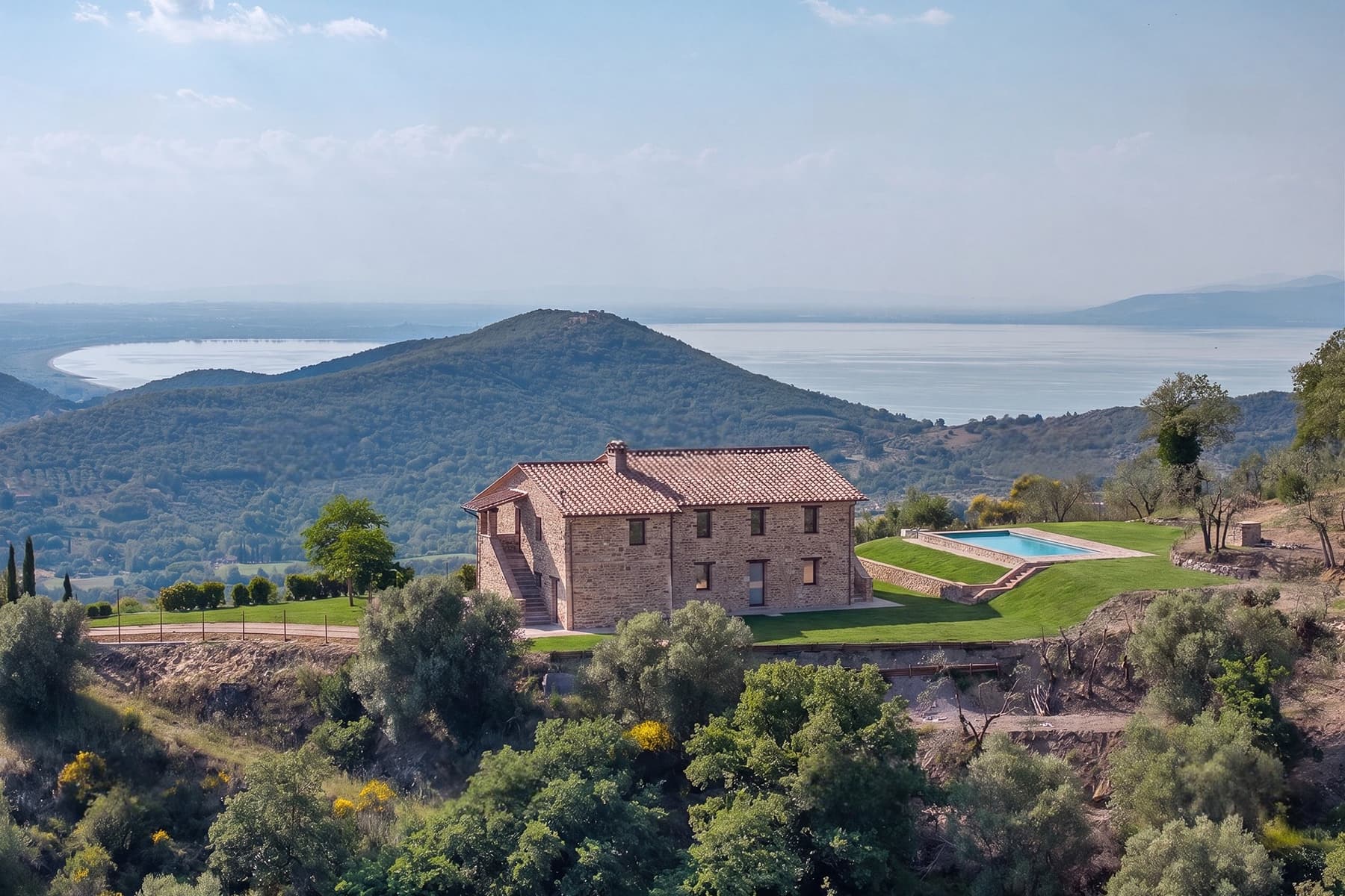 Casale panoramico sul Lago Trasimeno, Panicale, Umbria