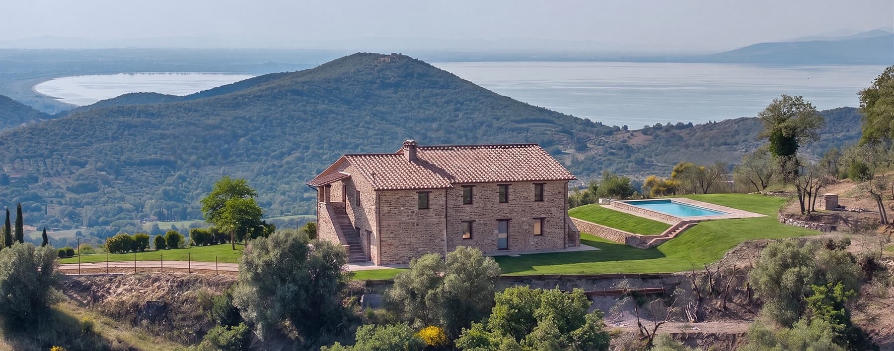 Casale panoramico sul Lago Trasimeno, Panicale, Umbria