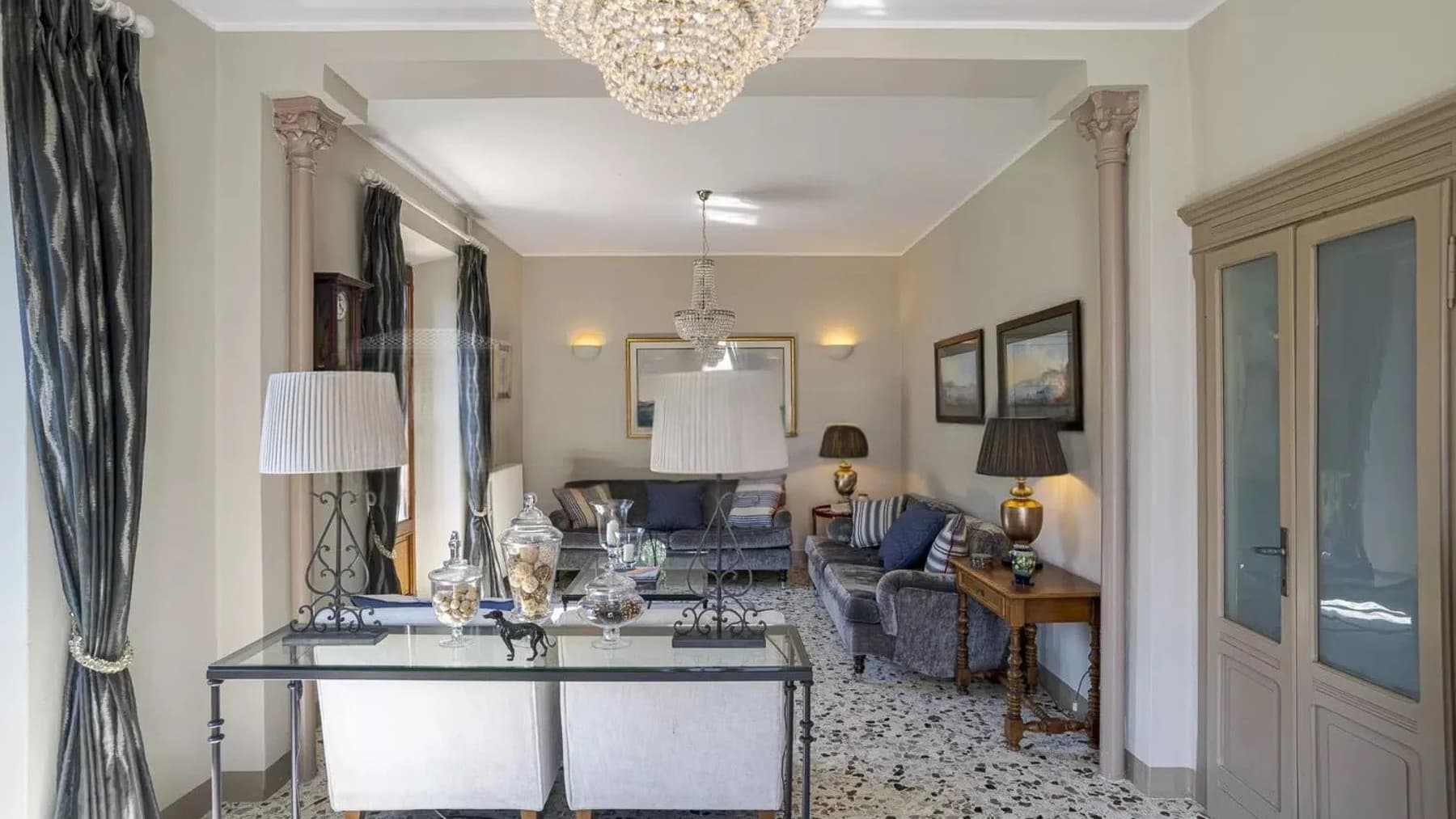 Villa in pietra a Dizzasco, vista Lago di Como