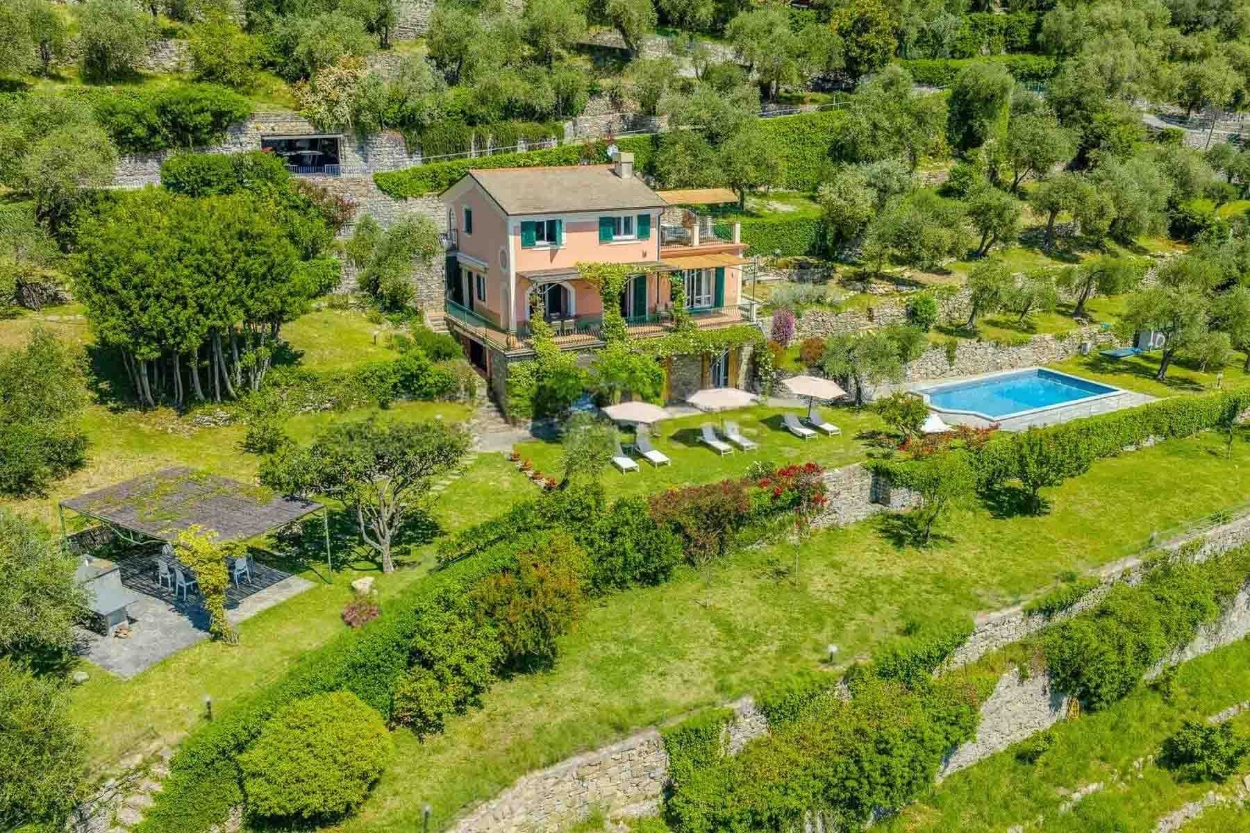 Villa con piscina e vista mare a Zoagli, Liguria