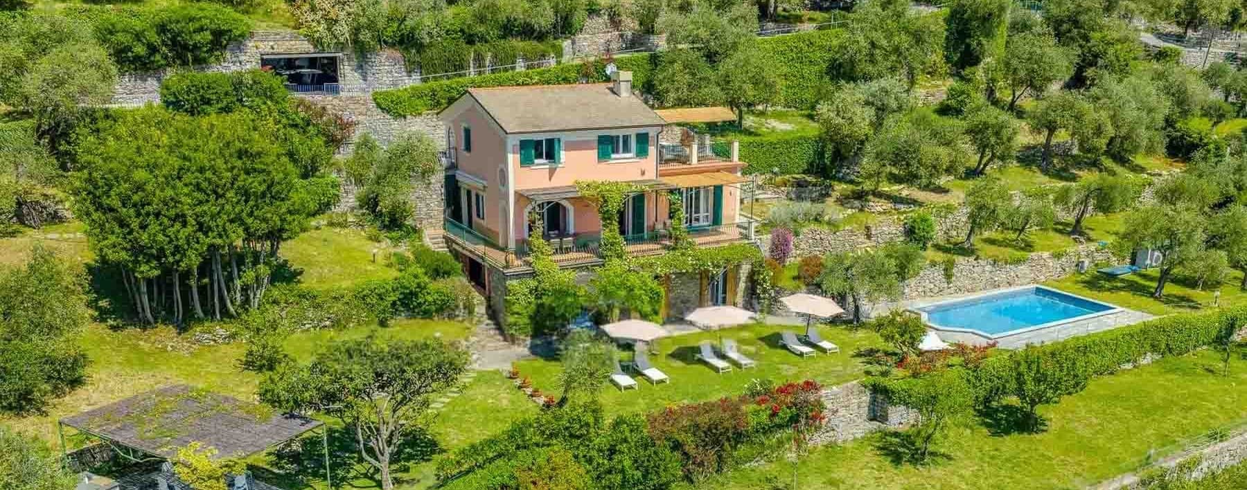 Villa con piscina e vista mare a Zoagli, Liguria