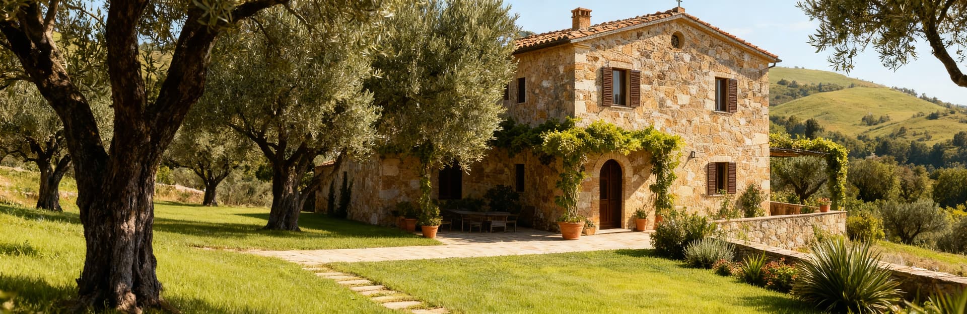 Rustic properties and charming farmhouses for sale in Sardinia, surrounded by ancient olive groves and stunning coastal views.
