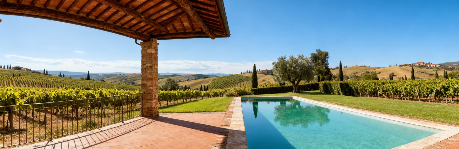 Charming agritourisms for sale in Siena, Tuscany, surrounded by vineyards, olive groves, and UNESCO heritage sites.