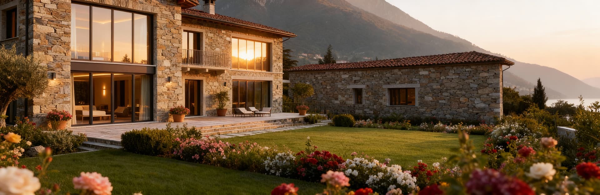 Luxury villas for sale in Biella province, surrounded by the Biellese Alps and lush nature, showcasing stunning historical landscapes.