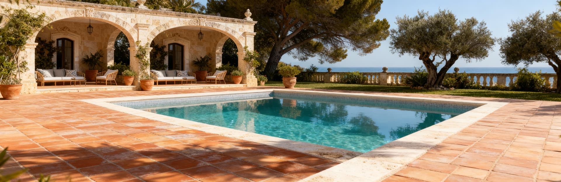 Luxury villas for sale in Lecce, featuring Mediterranean gardens and stunning panoramic views in the heart of Salento.