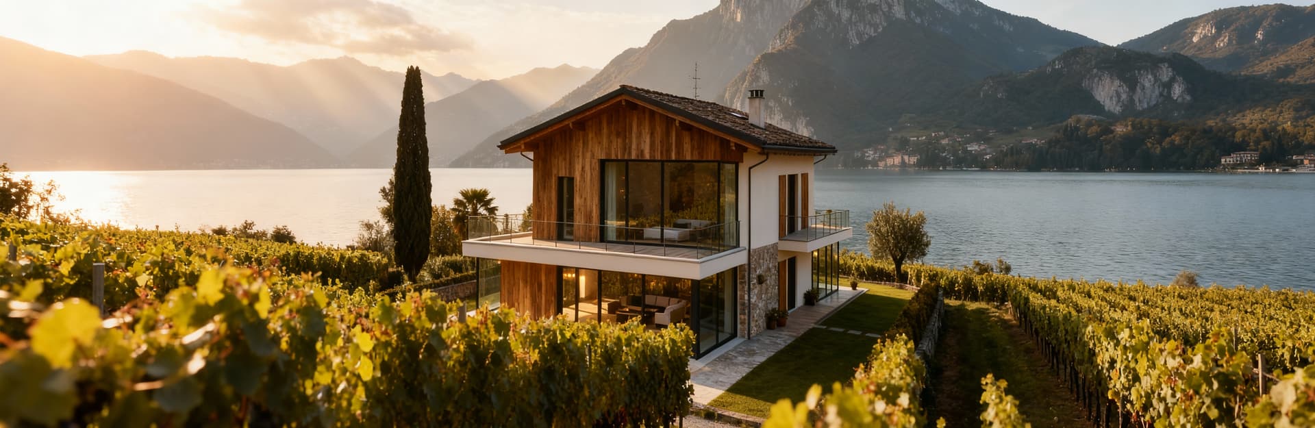 Stunning lakefront properties for sale in Brescia, surrounded by mountains, vineyards, and elegant villas.