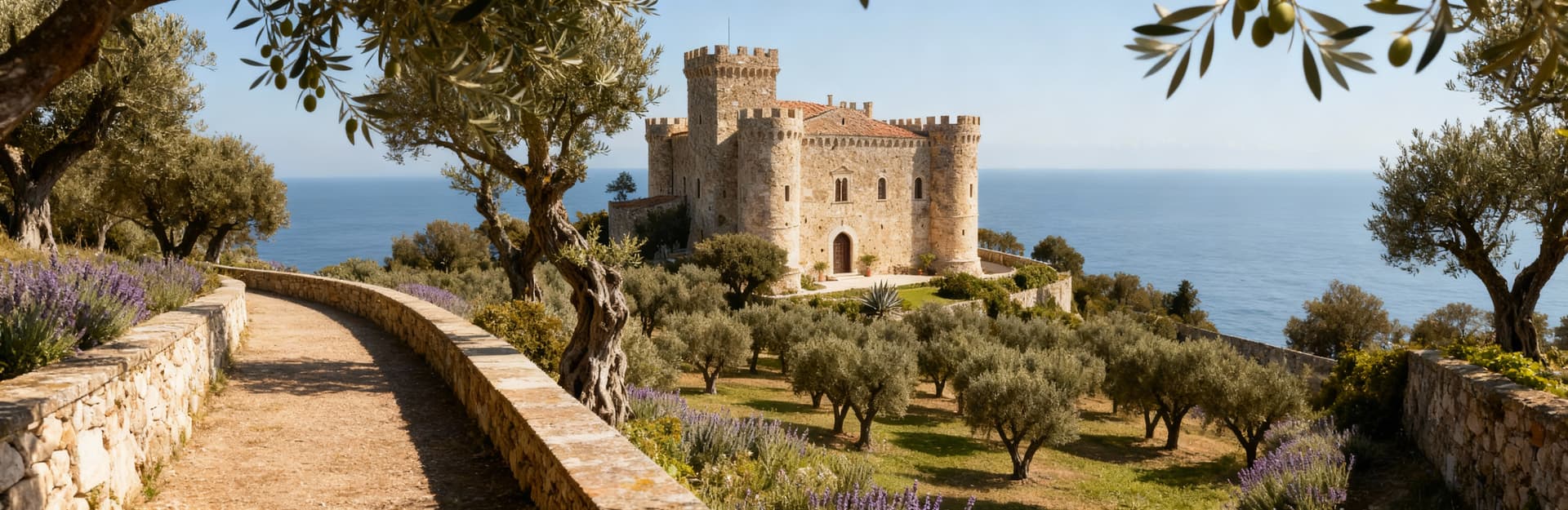 Seaside properties for sale in Imperia province showcasing beautiful olive groves and charming coastal villages.