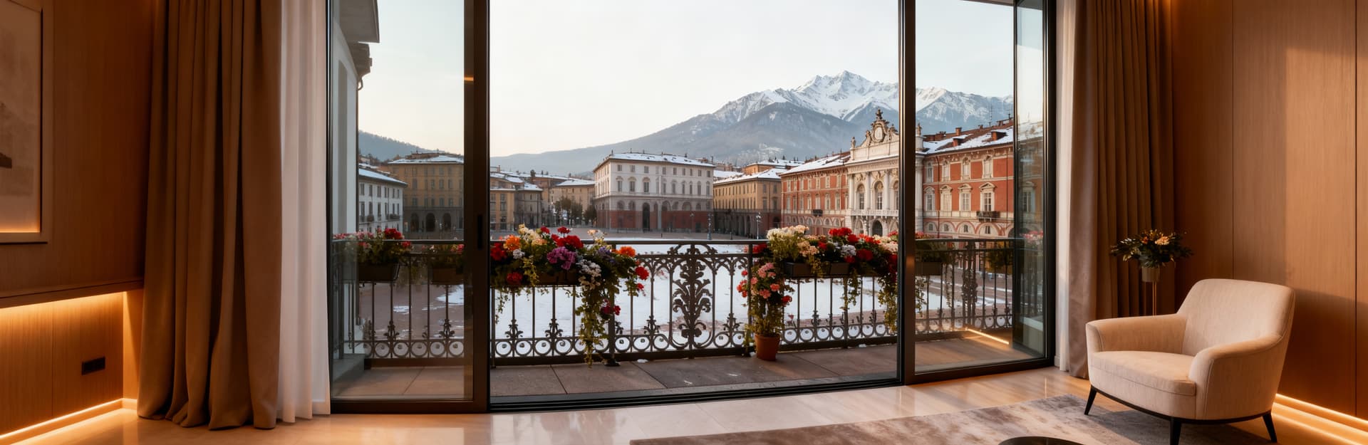Luxury apartments for sale in Turin, showcasing stunning architecture and vibrant city life nestled at the foot of the Alps.