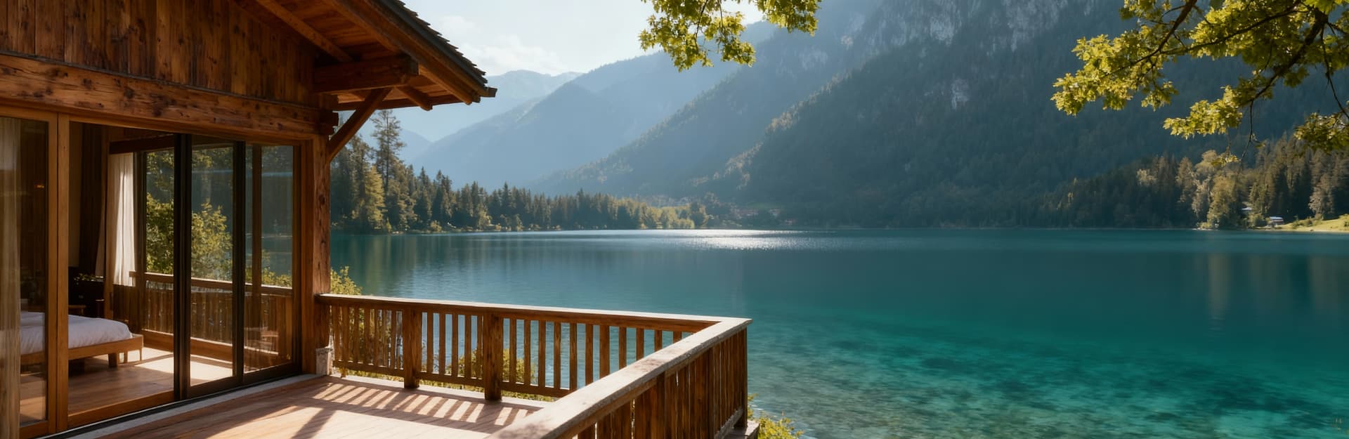Rustico in vendita ad Arezzo, immerso nella natura con vista su lago cristallino e ampia terrazza in legno.