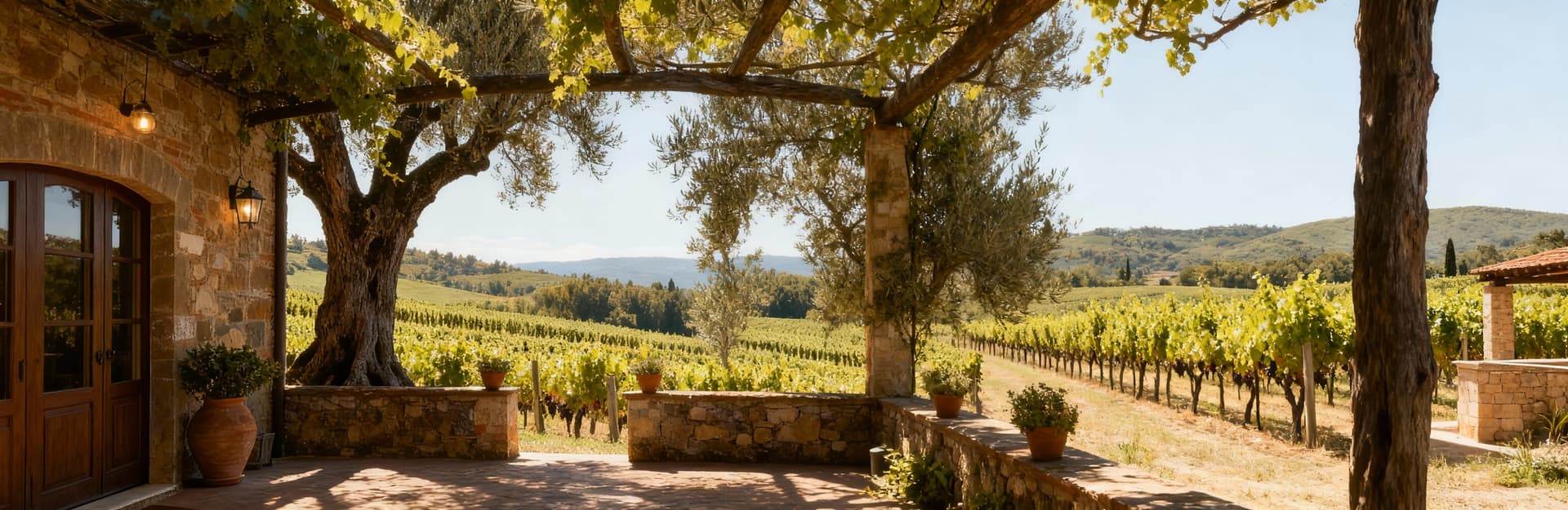 Charming agriturismo for sale in Chianti countryside, surrounded by vineyards, olive groves, and historic villages.