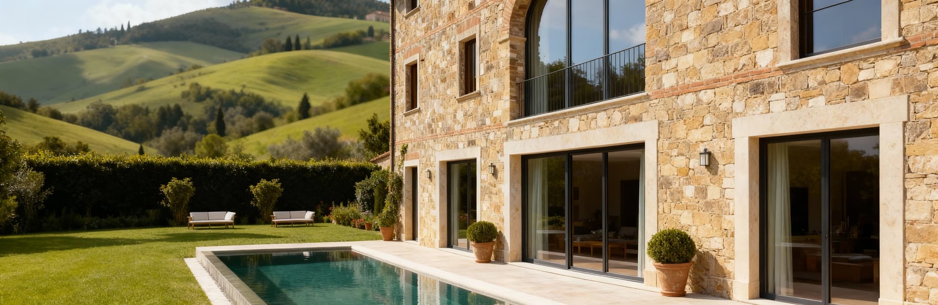 Luxury villas for sale in the countryside of Perugia, Umbria, surrounded by stunning hills and nature, ideal for peaceful living.