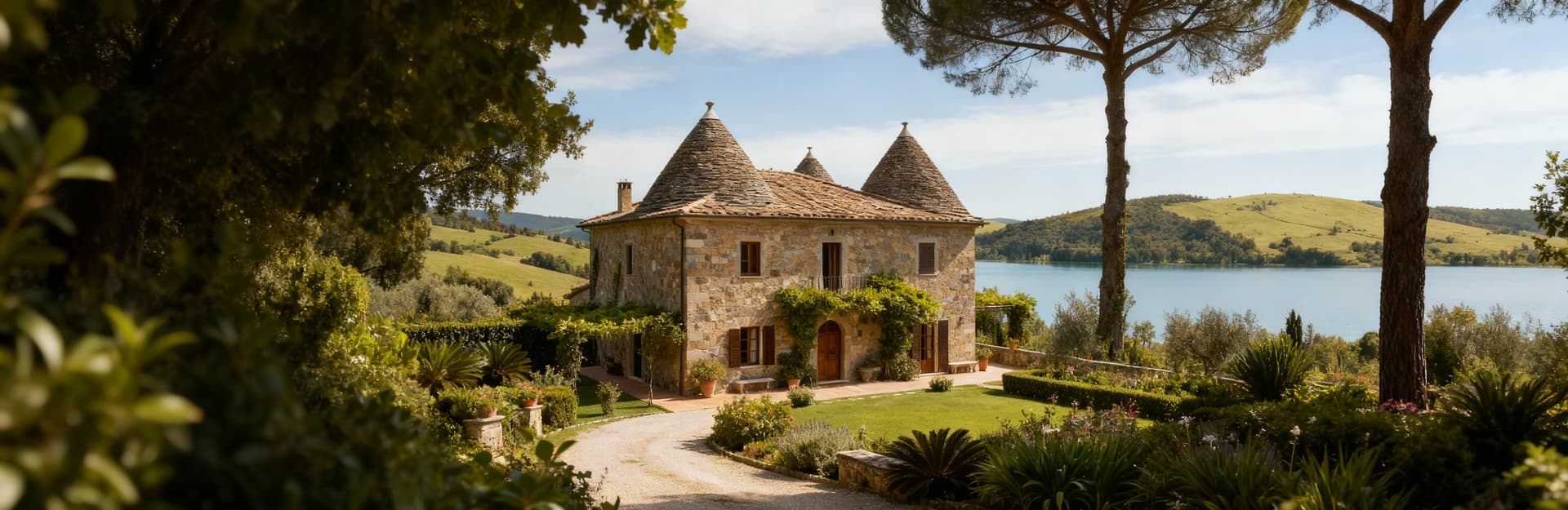 Charming rustic homes and farmhouses for sale in Viterbo's enchanting Lakes area, Lazio, surrounded by nature and history.