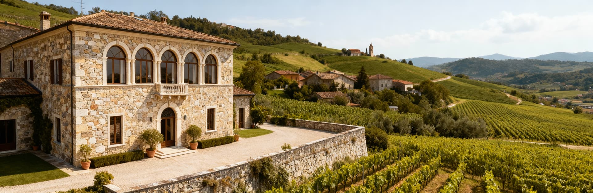 Stunning villas for sale in Brescia, Lombardy, set in a picturesque countryside filled with greenery and historic charm.