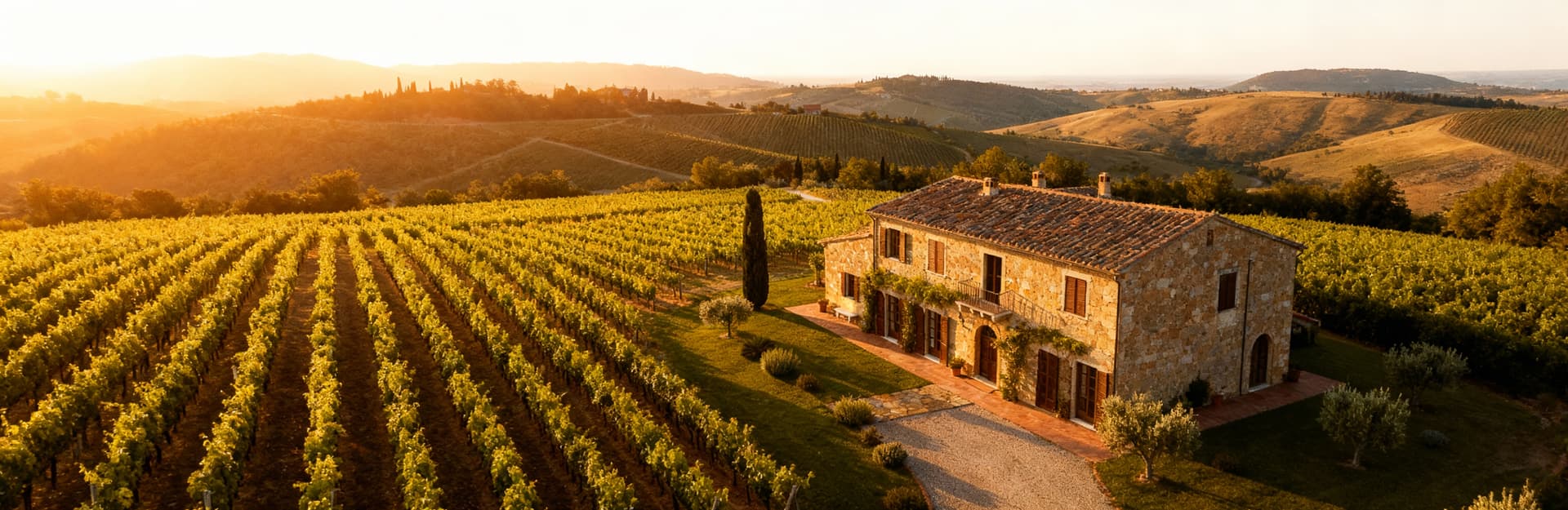Luxury villas for sale in Tuscany's Chianti region, surrounded by vineyards and picturesque hills, offering serene living.