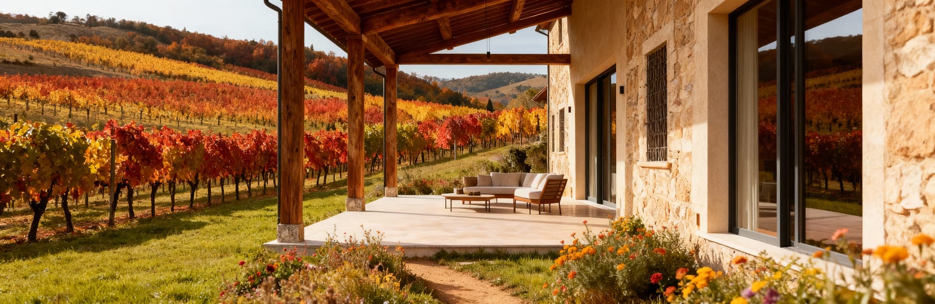 Elegant historical buildings for sale in Perugia's countryside, surrounded by stunning hills, vineyards, and olive groves.