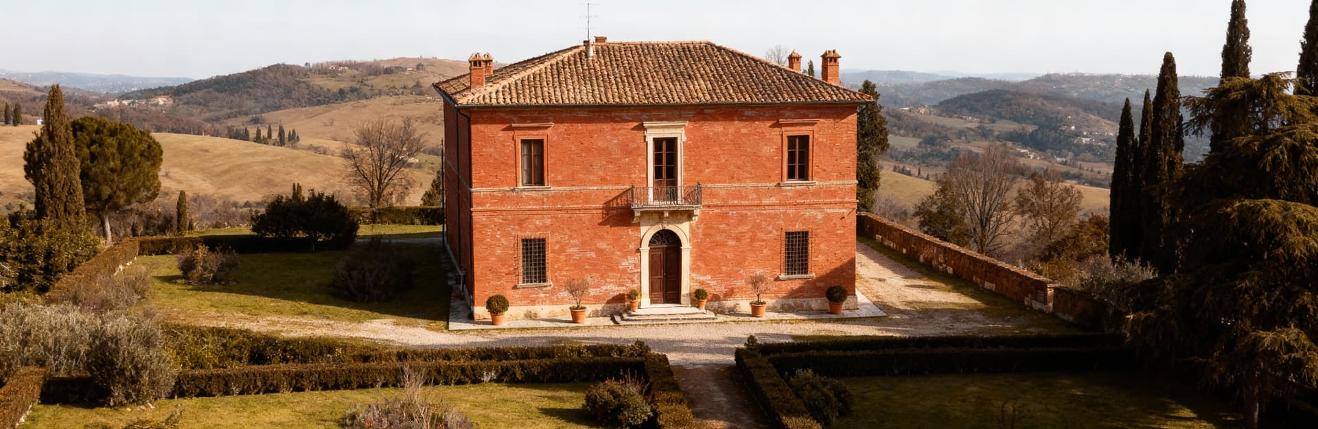 Luxury properties for sale in Macerata, Marche, featuring stunning views, elegant architecture, and lush gardens.