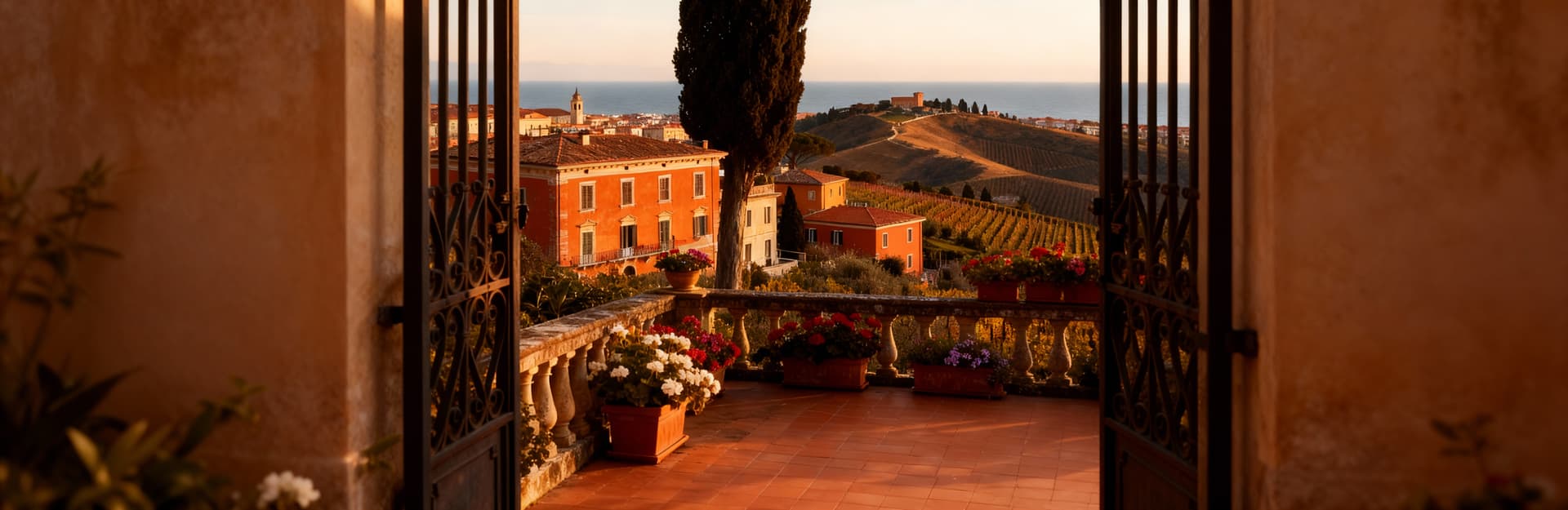 Agricultural real estate for sale in Livorno, Tuscany, featuring scenic vineyards and olive groves near the coastline.