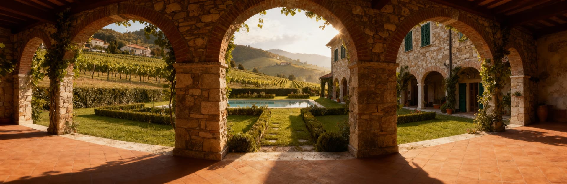 Luxury properties for sale in Brescia, Campagna, surrounded by vineyards and stunning Prealpine views.