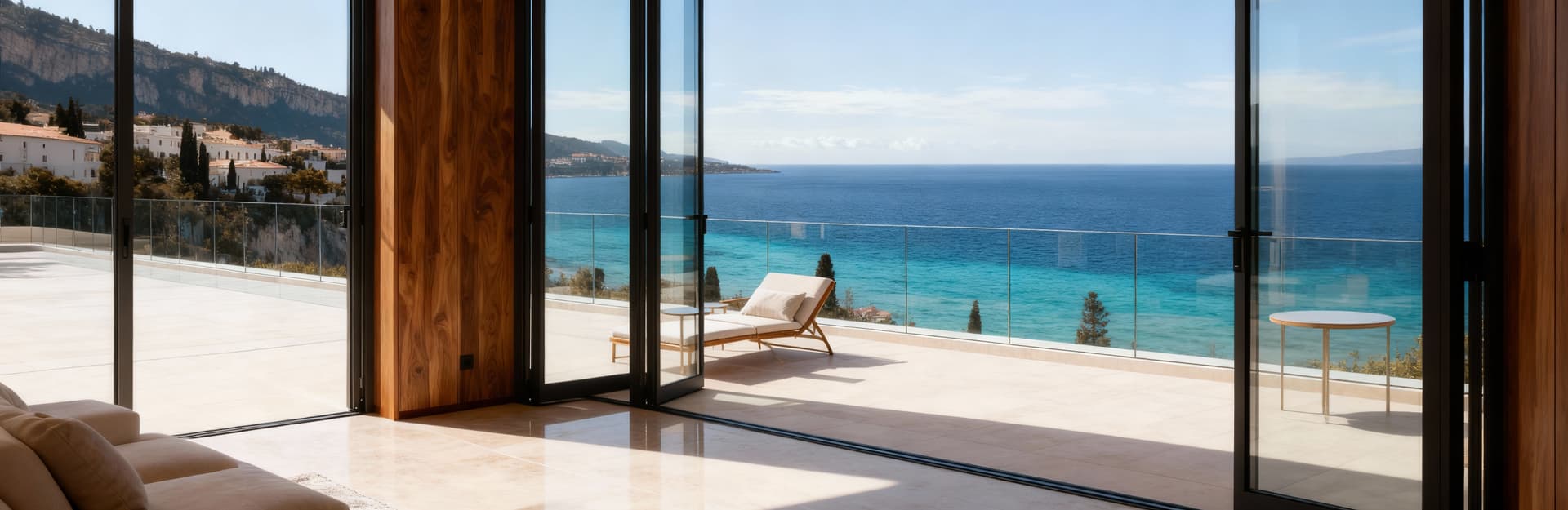 Luxury real estate for sale in Palermo's seaside area, showcasing elegant villas and panoramic penthouses near the Mediterranean Sea.