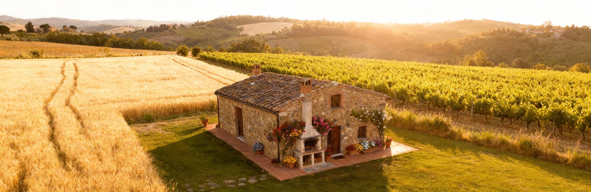 Agriturismos for sale in Grosseto, Tuscany, showcasing stunning coastal views, elegant villas, and historic architecture.