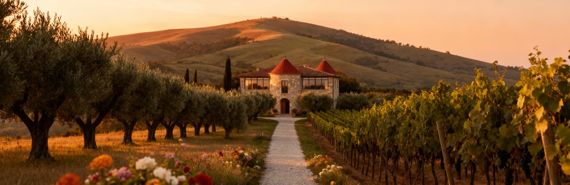 Charming farms for sale in Grosseto, Tuscany, featuring vineyards, olive groves, and stunning countryside views.