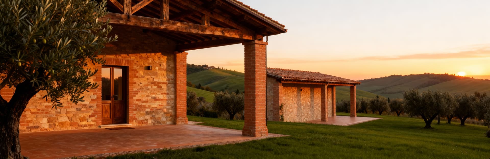 Rustic farmhouses for sale in Perugia's coastal area, surrounded by ancient olive trees and stunning countryside views.