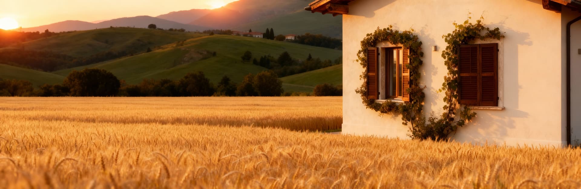 Charming rustic homes for sale in the lush countryside of Emilia Romagna, showcasing elegant rural architecture.