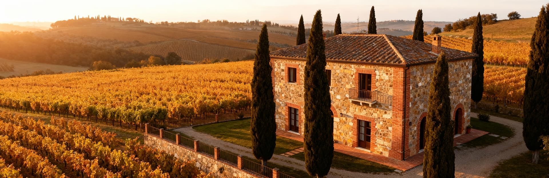 Tuscany farmhouse for sale in scenic countryside, surrounded by hills, historic towns, and rich cultural heritage.