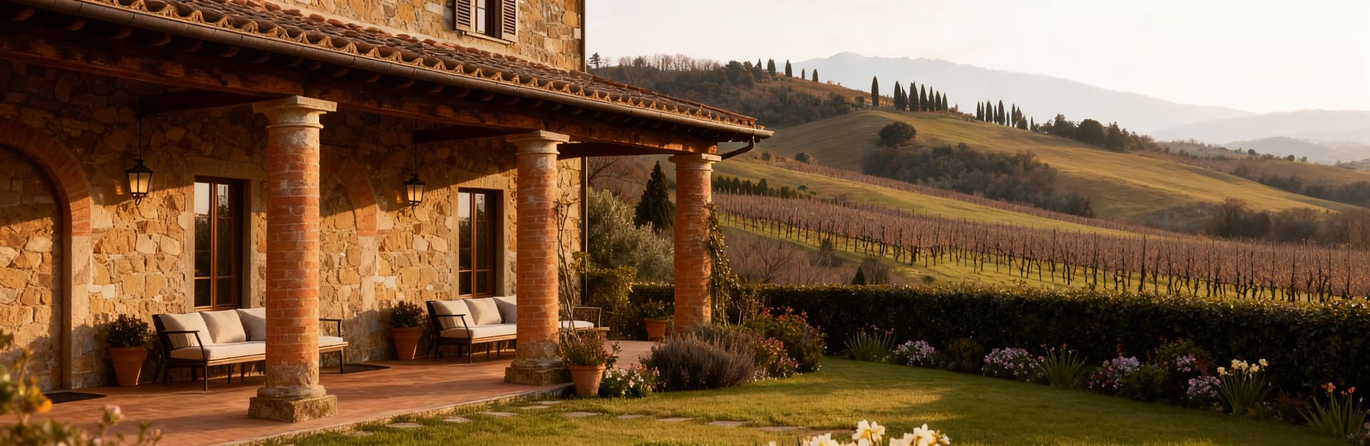 Luxury villas for sale in Fermo countryside, showcasing stunning landscapes of hills, vineyards, and proximity to the Adriatic Sea.