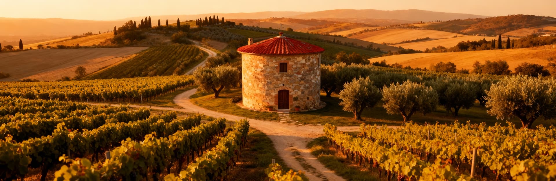 Charming farmhouse for sale in Chianti, surrounded by picturesque hills and vineyards, showcasing Tuscan architectural beauty.