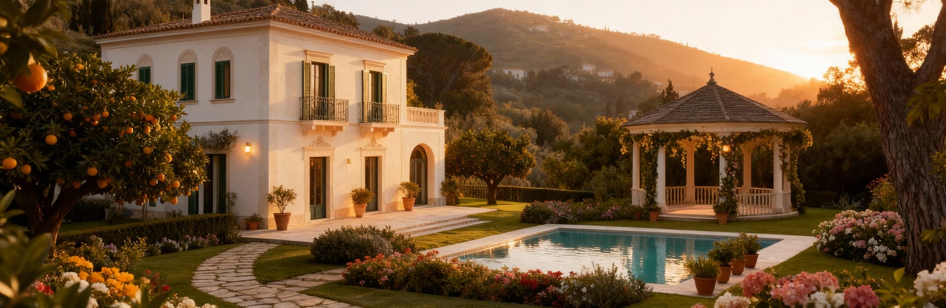 Luxury villas for sale in Campania, showcasing stunning coastal views, historic charm, and elegant architecture amidst nature.