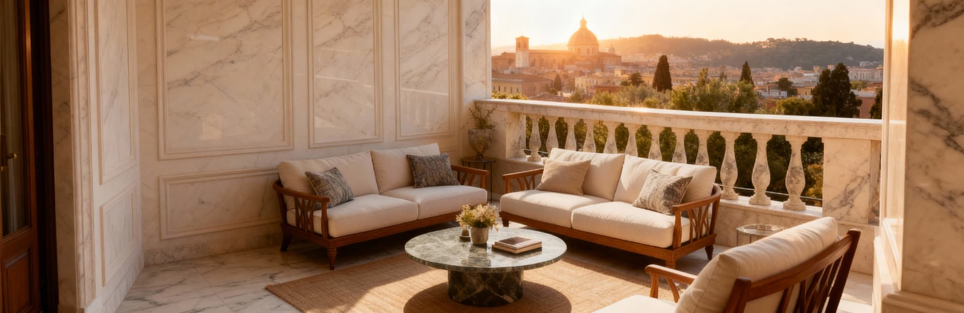 Luxury penthouses for sale in Lazio, featuring breathtaking views, elegant interiors, and expansive terraces in a historic region.