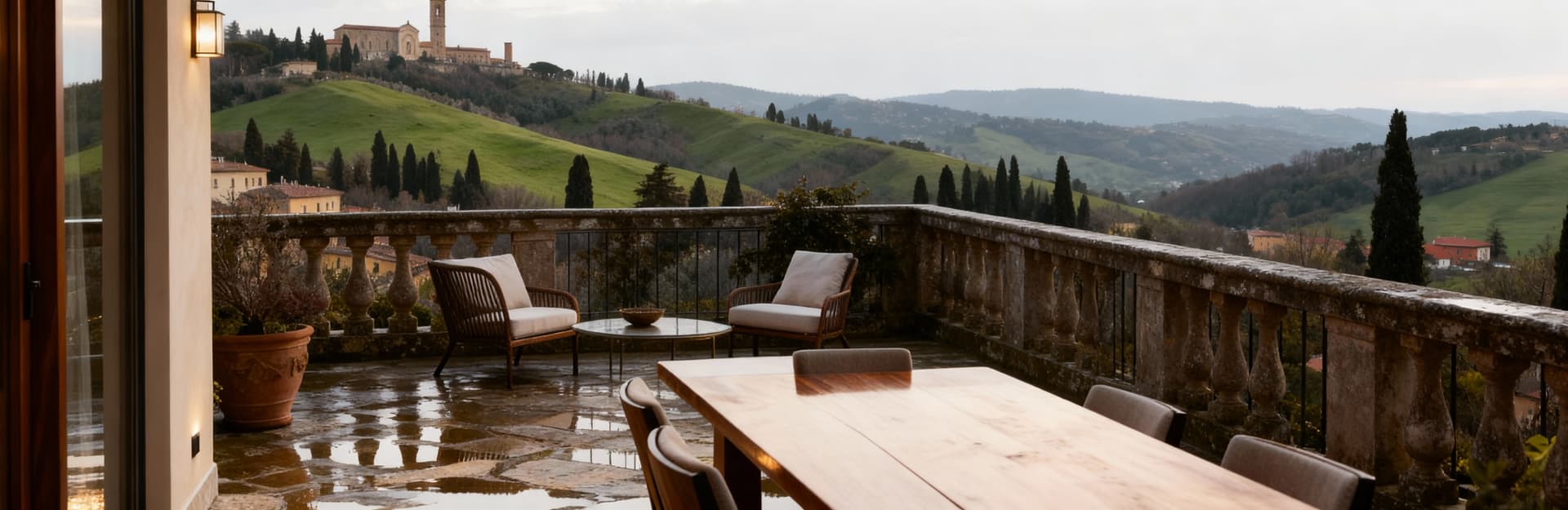 Luxury penthouses for sale in Florence, featuring panoramic terraces and designer interiors overlooking historic landmarks.