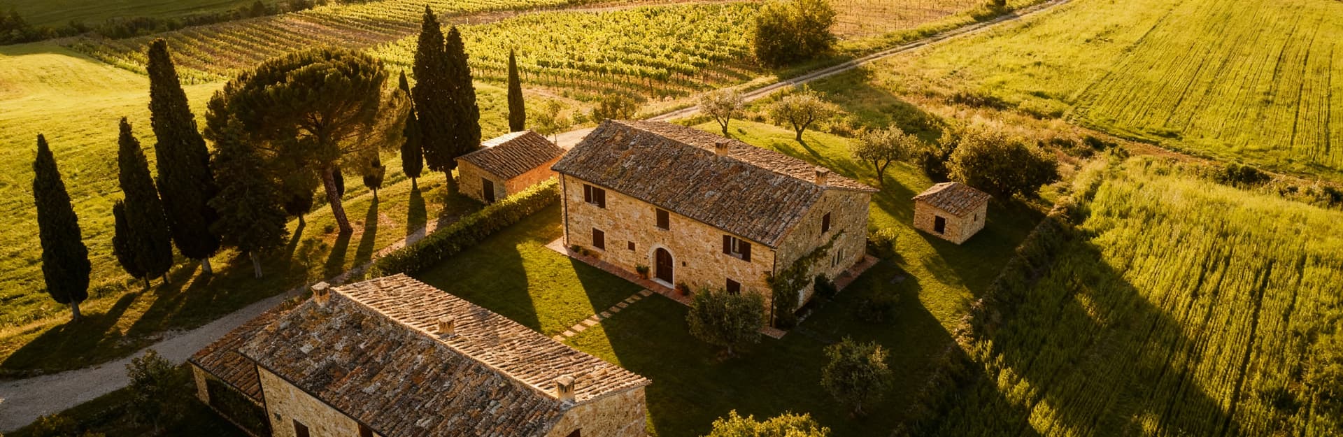 Agricultural estates for sale in Perugia, surrounded by lush green hills, perfect for gastronomic investment.