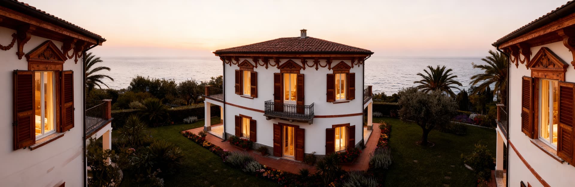 Elegant villas for sale in Genoa, featuring seaside views and lush hills, merging historic Ligurian architecture with modern design.