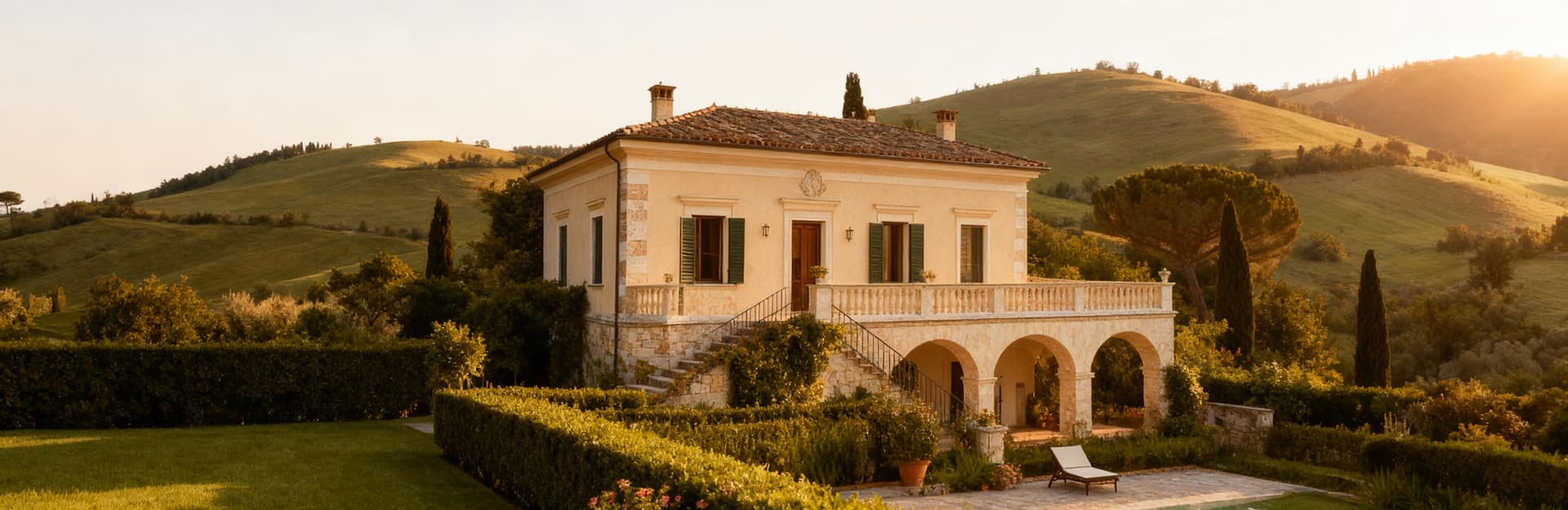 Elegant villas for sale in Ascoli Piceno, featuring lush greenery and refined architecture for peaceful urban living.