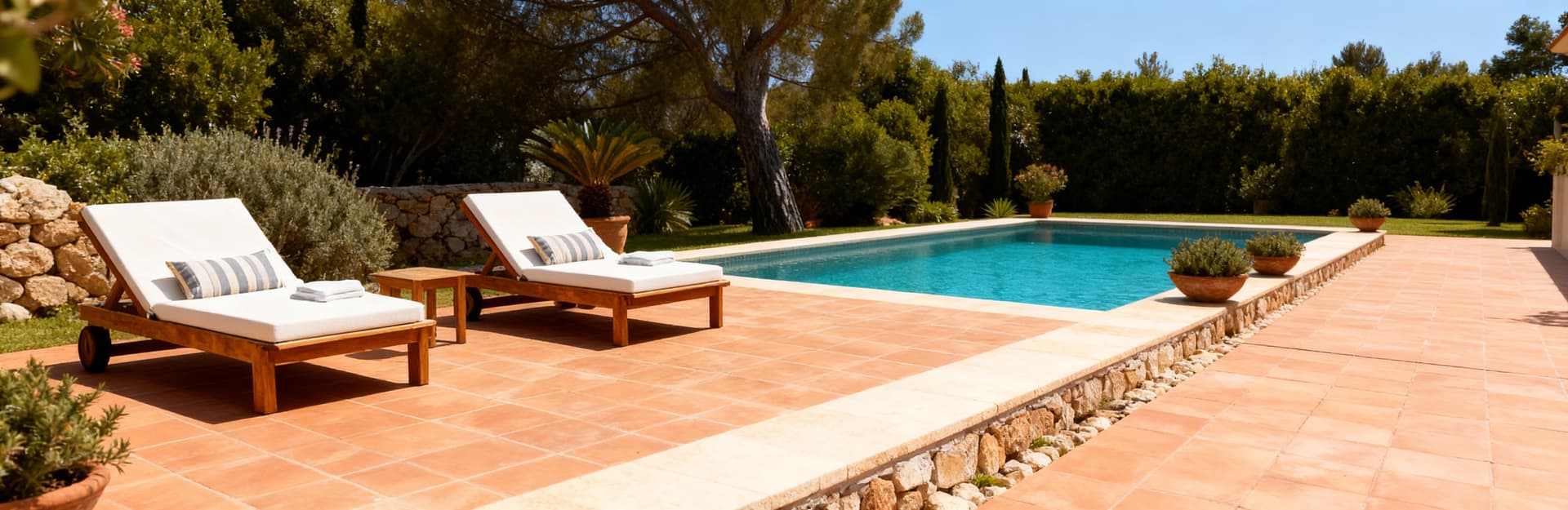 Case indipendenti in vendita a Porto Cervo, con giardini curati e piscine, evidenziando dettagli architettonici in armonia con la natura.