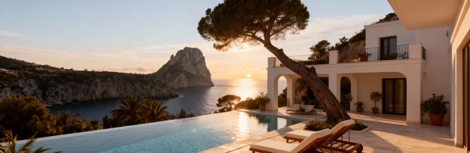 Luxury real estate for sale in Capri's seaside area featuring stunning views of the Faraglioni and exclusive Mediterranean villas.