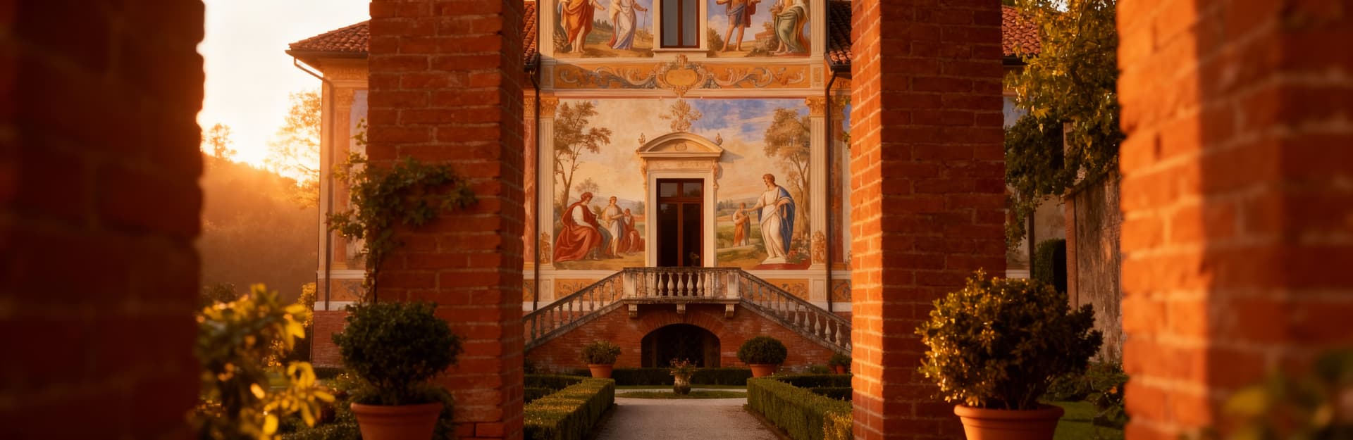 Luxury properties for sale in Ravenna countryside, showcasing historic villas amid vineyards and tranquil landscapes.