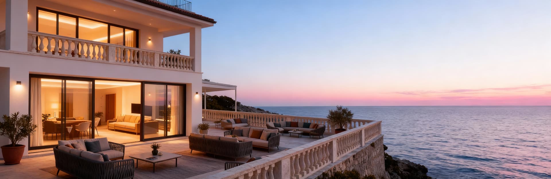 Luxury properties for sale in Friuli-Venezia-Giulia near the Adriatic, including modern villas, pools, and panoramic penthouses.