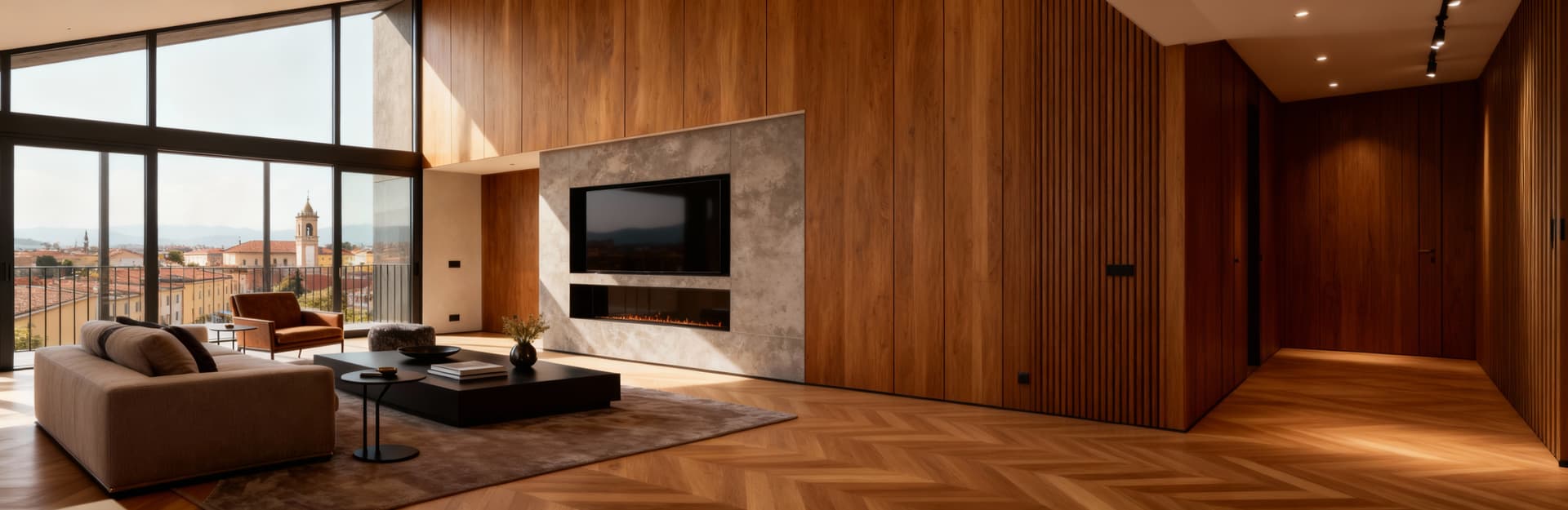 Stylish penthouses for sale in Lombardy city area, showcasing contemporary design and exceptional urban views.