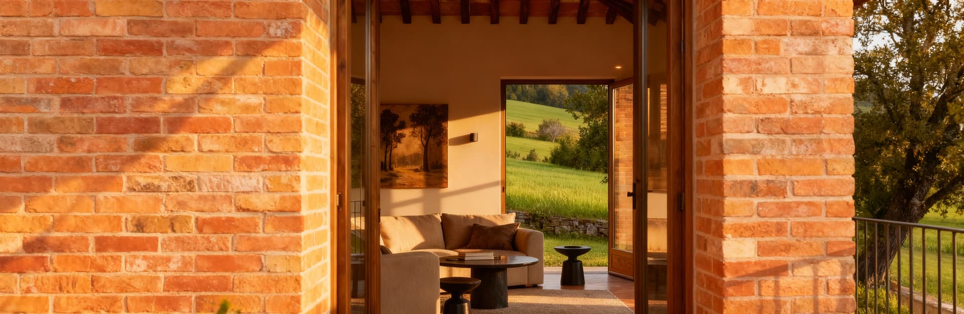 Semi-detached houses for sale in the serene Piemonte countryside, blending independence with community in a lush setting.