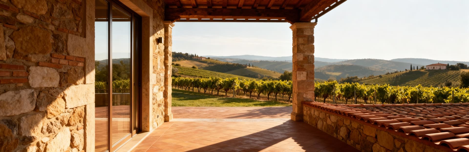 Luxury villa apartments for sale in the Tuscan countryside, surrounded by vineyards and picturesque hills ideal for a serene lifestyle.