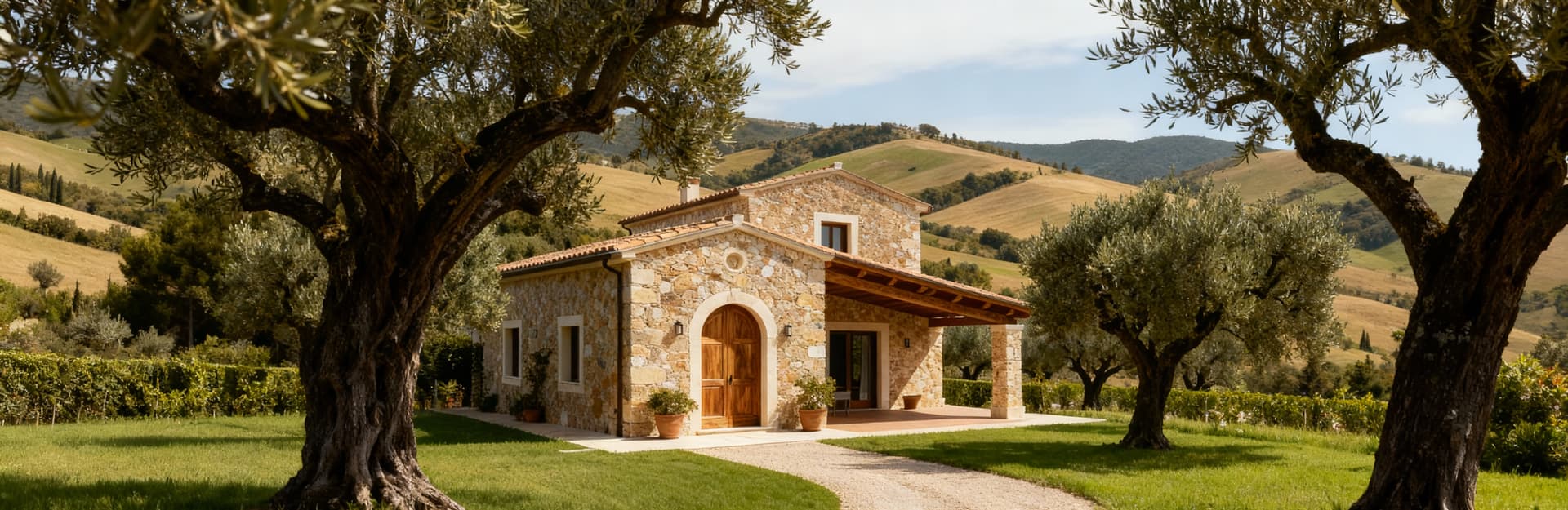 Luxurious villas for sale in Reggio Calabria's countryside, surrounded by olive groves and breathtaking landscapes.