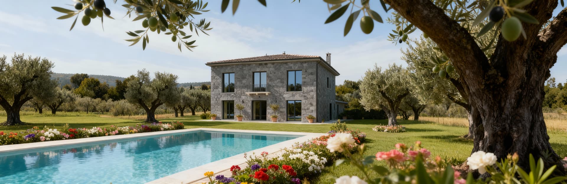 Luxurious villas for sale in Salerno's countryside, surrounded by olive groves and vineyards, featuring spacious interiors and private gardens.