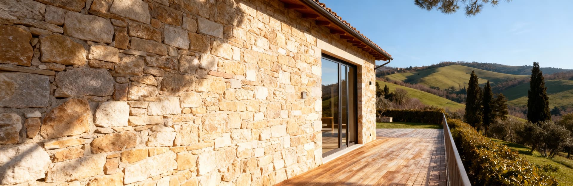 Charming countryside villas for sale in Ascoli Piceno, surrounded by greenery and offering stunning hill views.