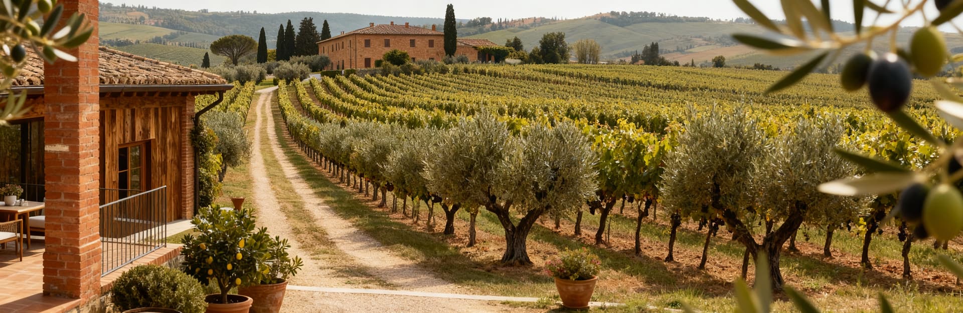 Luxury estates for sale in Fermo, surrounded by vineyards and olive groves, ideal for upscale agricultural or hospitality use.