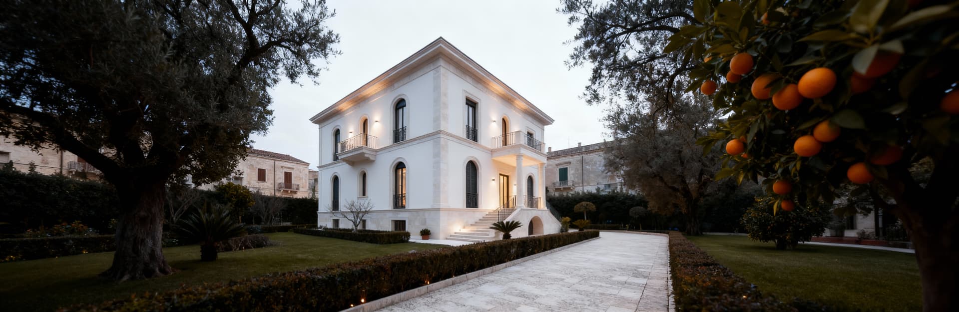 Villa elegante in vendita a Barletta Andria Trani, contesto urbano raffinato con giardini curati e architettura moderna.