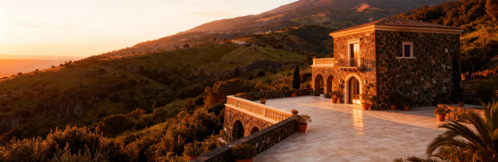 Stunning mountain villas for sale in Catania, featuring breathtaking views of Mount Etna.